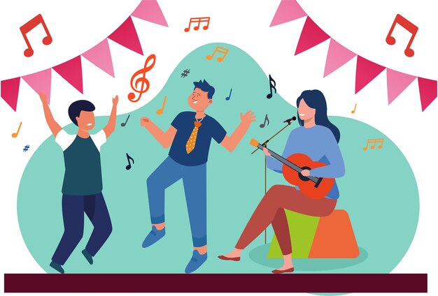 Ilustración conceptual de la música elegante y hermosa