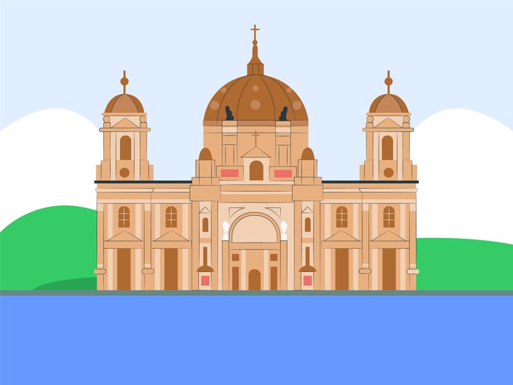 Vector ilustración conceptual del parlamento húngaro elegante y hermosa