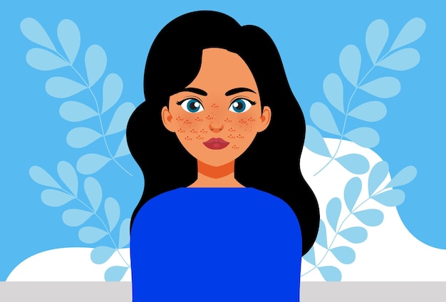 Ilustración conceptual de las pecas elegante y hermosa