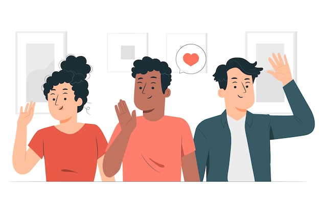 Ilustración conceptual de personas que agitan