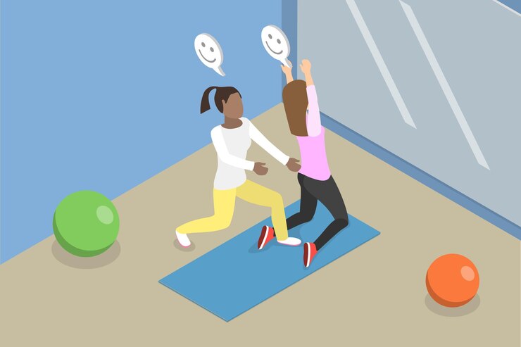 Vector ilustración conceptual de pilates con vector plano isométrico 3d