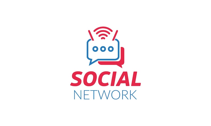 Vector ilustración conceptual de la plantilla de logotipo vectorial de las redes sociales comunicación de mensajes