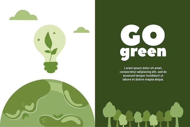 Ilustración conceptual que promueve la conciencia ambiental y las prácticas de sostenibilidad
