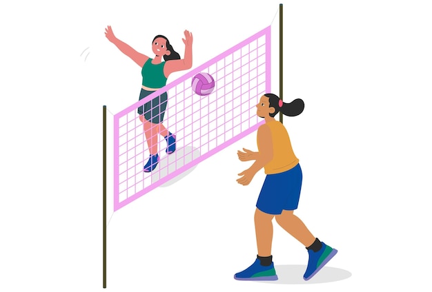 Ilustración conceptual de la red de voleibol elegante y hermosa