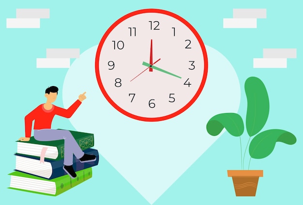 Ilustración conceptual del reloj de pared Diseño elegante y hermoso