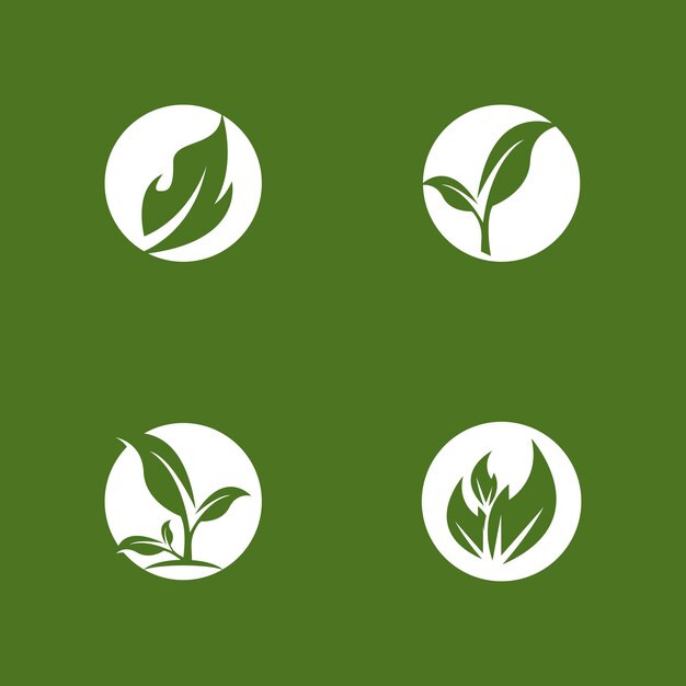 Ilustración conceptual del símbolo vectorial de la hoja verde de la planta de la naturaleza
