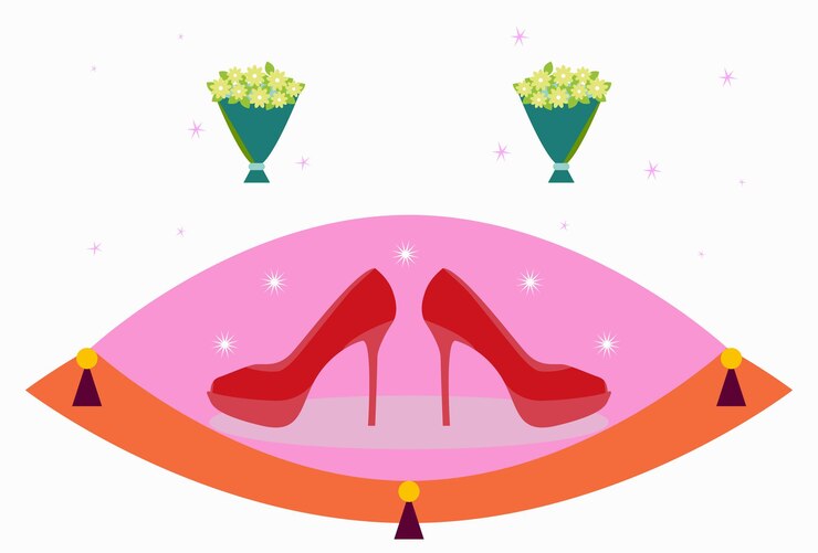 Vector ilustración conceptual de tacones altos elegante y hermosa