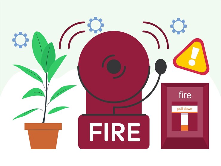 Vector ilustración conceptual del taladro de incendio elegante y hermosa