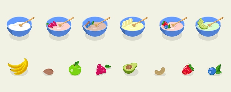 Vector ilustración conceptual de vectores planos isométricos 3d del desayuno de cereales