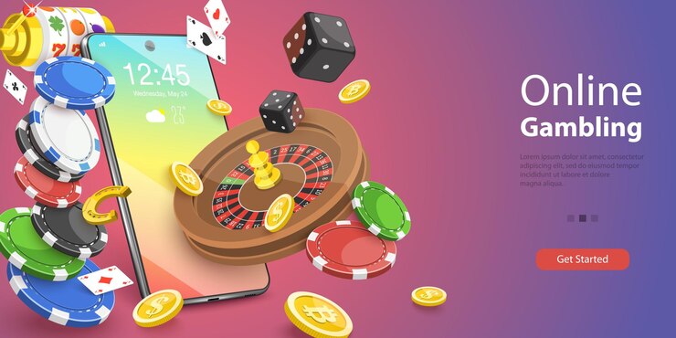 Vector ilustración conceptual vectorial 3d del juego en línea