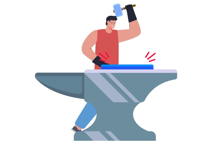 Vector ilustración conceptual del yunque elegante y hermosa