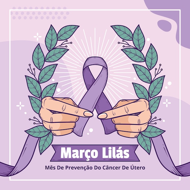 Vector ilustración para la conciencia brasileña de marco lilas