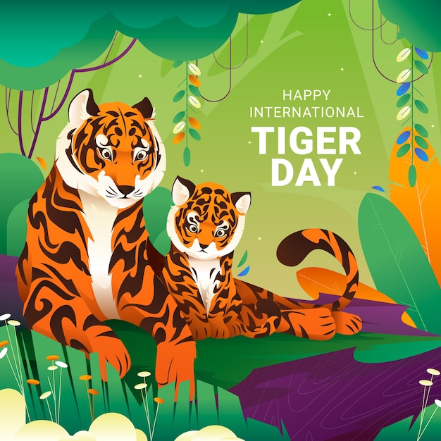 Ilustración para la concienciación sobre el Día Internacional del Tigre