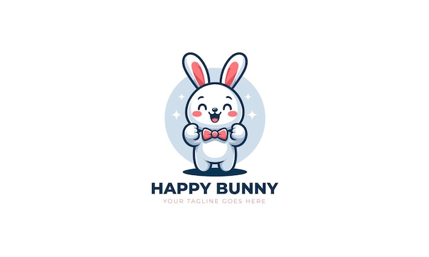 Ilustración del conejo feliz y lindo de Vector