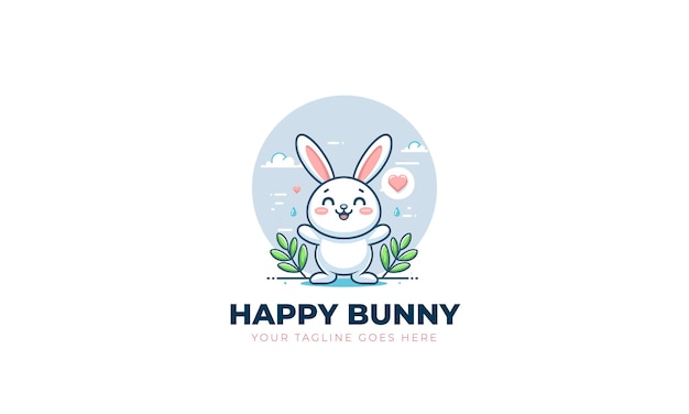Ilustración del conejo feliz y lindo de Vector