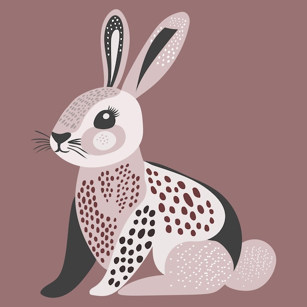 Ilustración conejo lindo una hermosa combinación armoniosa de tonos cálidos
