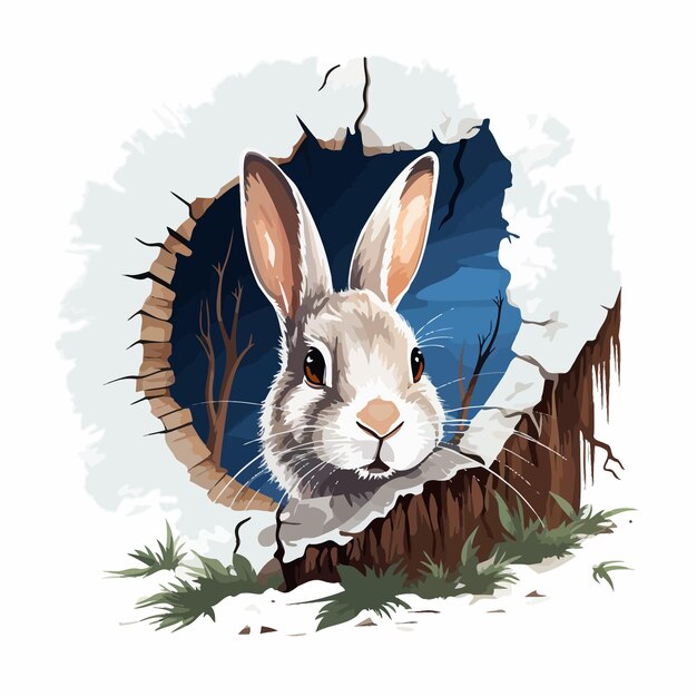 Vector ilustración de un conejo lindo