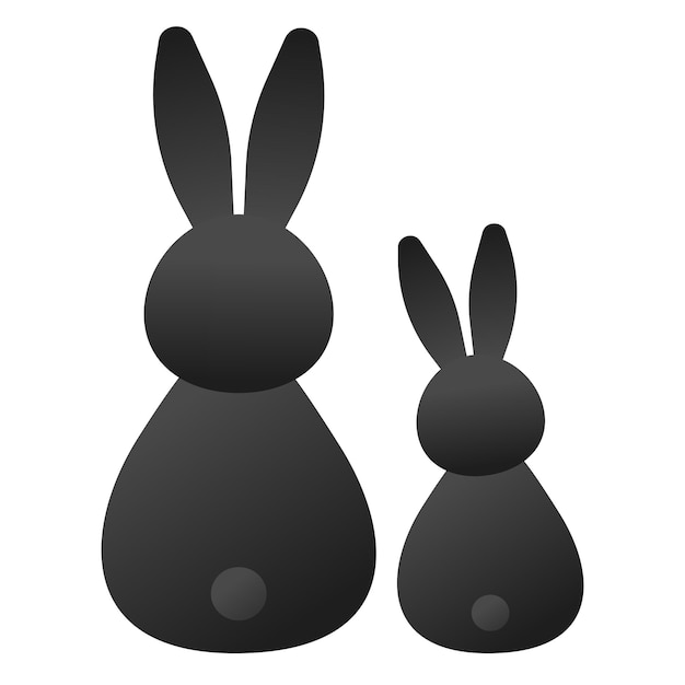 Una ilustración de conejo negro.