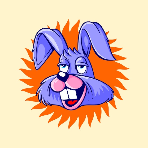 Vector ilustración de conejo con ojos perezosos