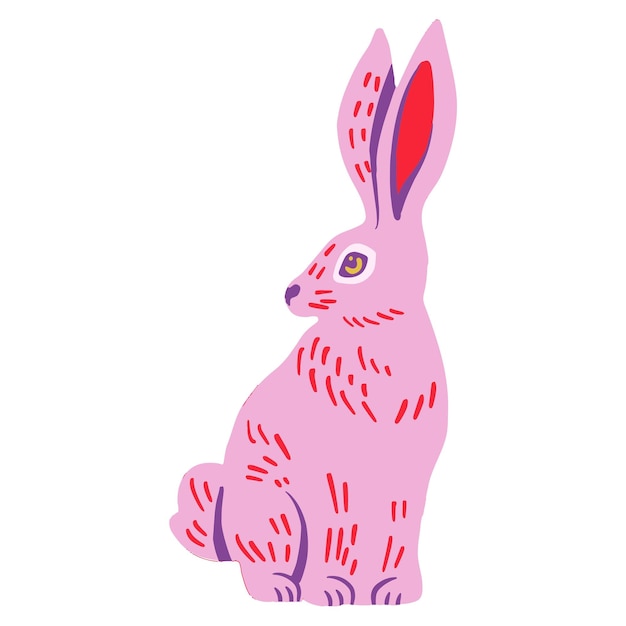 Ilustración del conejo rosado