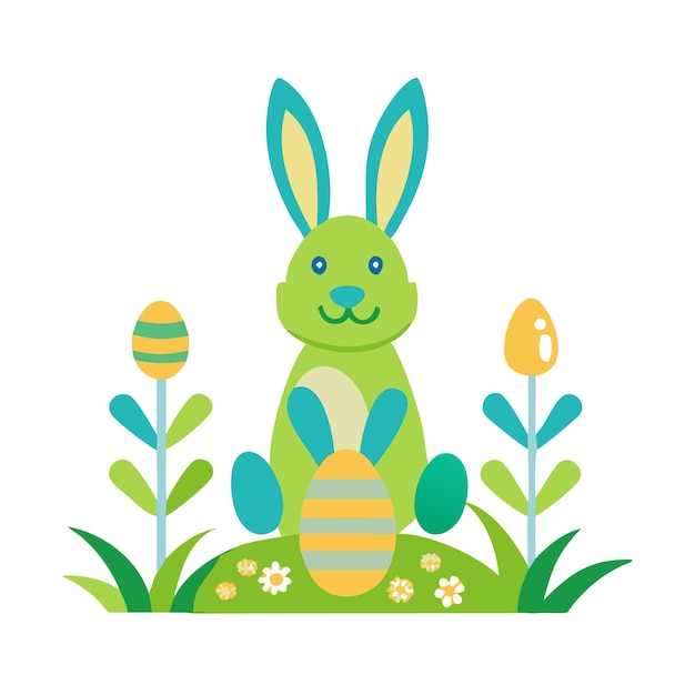 Ilustración de un conejo sobre un fondo blanco