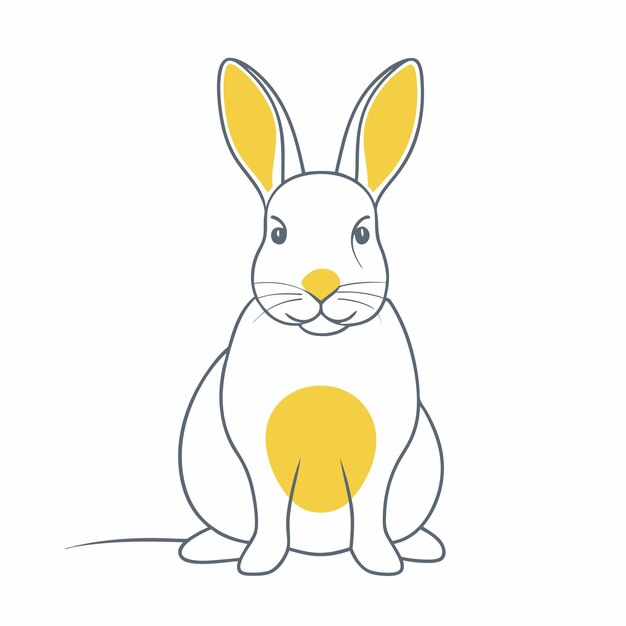 Ilustración de un conejo sobre un fondo blanco