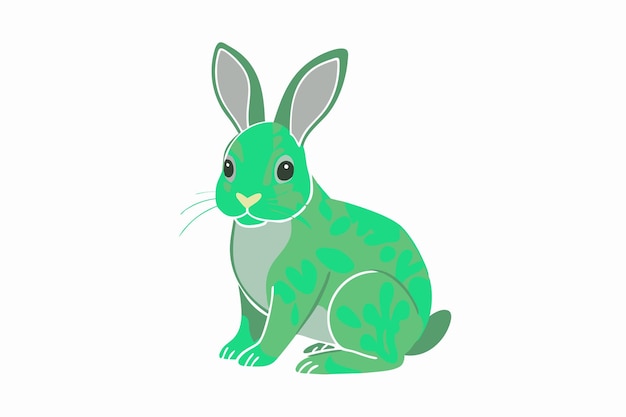 Ilustración de un conejo sobre un fondo blanco