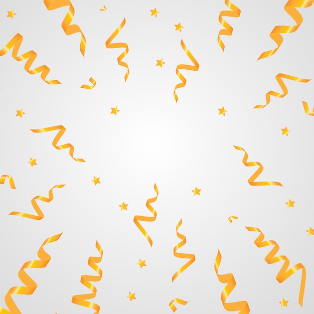 Vector ilustración de confeti de oro y plata