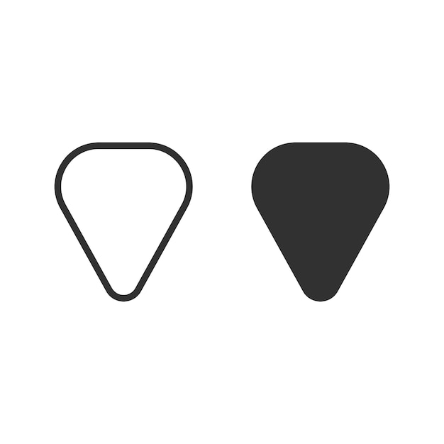 Ilustración de un conjunto aislado de icono de púas de guitarra aislado sobre fondo blanco Ilustración vectorial
