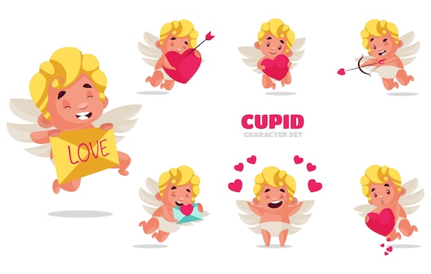 Ilustración del conjunto de caracteres de cupido