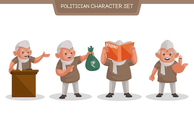 Ilustración del conjunto de caracteres políticos