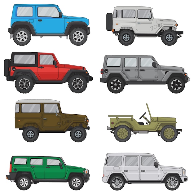 Vector ilustración de conjunto de coche grande de vector