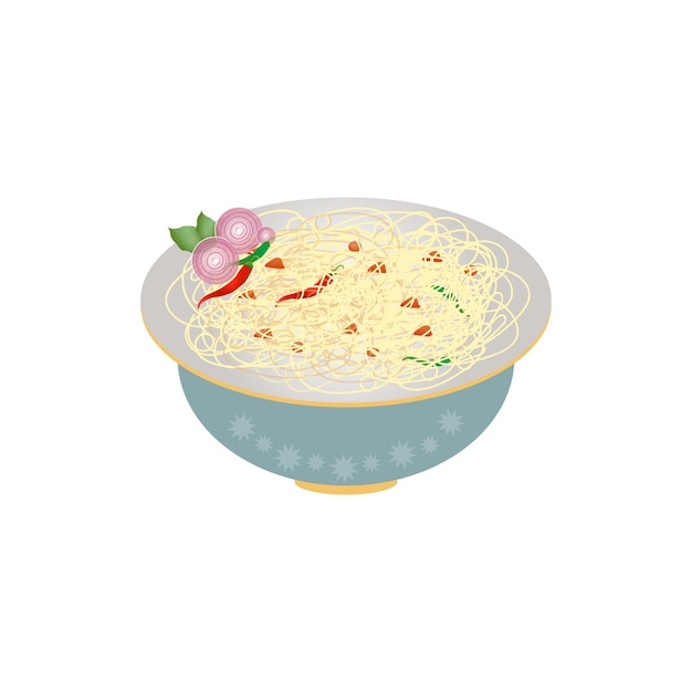 Ilustración de conjunto de comida asiática
