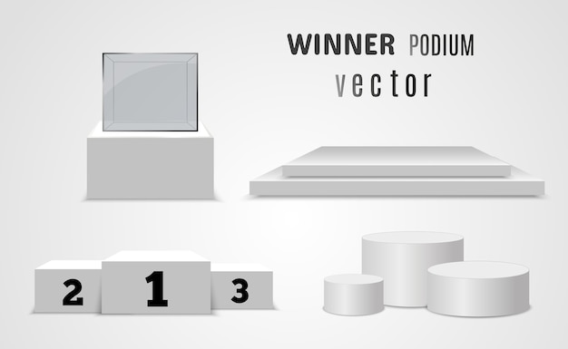 Vector ilustración de un conjunto de diversos podios o plataformas.