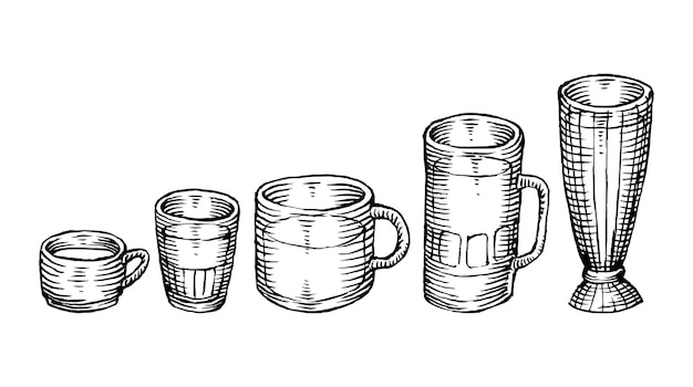 Ilustración conjunto de gafas y taza