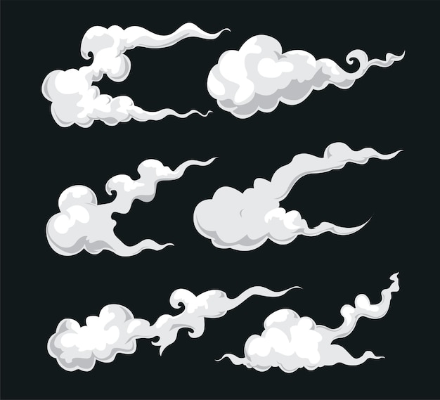 Ilustración del conjunto de humo plano