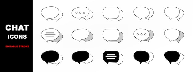 Ilustración de conjunto de iconos de chat de burbujas de discurso