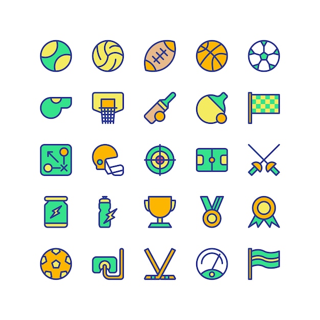 Vector ilustración de conjunto de iconos de deportes