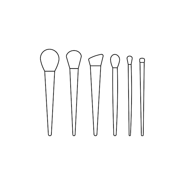 Ilustración del conjunto de íconos de herramientas de maquillaje y cuidado de la piel