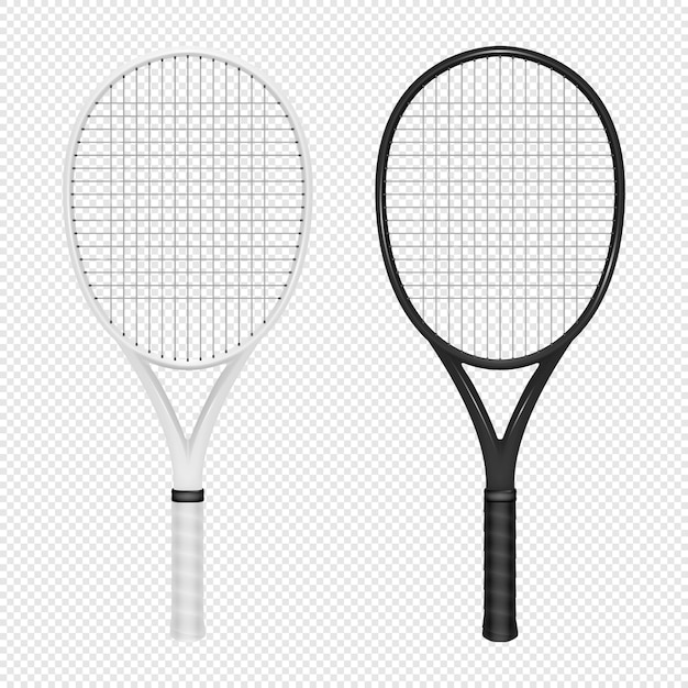 Vector ilustración del conjunto de iconos realistas deportivos - dos raquetas de tenis.