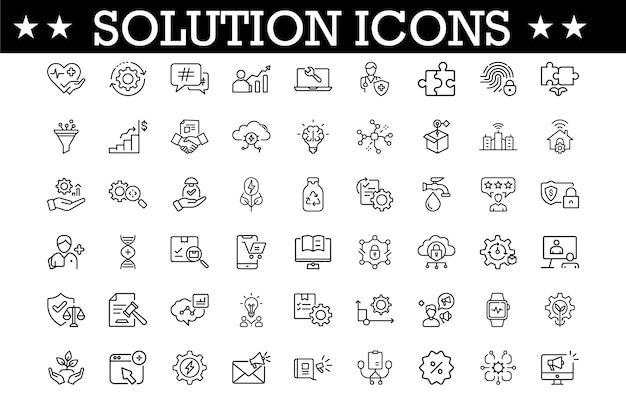 Ilustración del conjunto de iconos de la solución