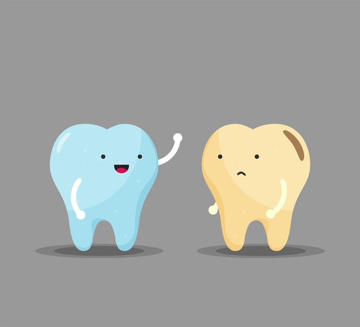 Vector ilustración de conjunto de iconos de vector de diente de estilo plano