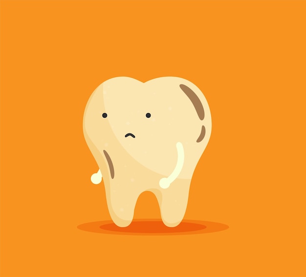 Ilustración de conjunto de iconos de vector de diente de estilo plano