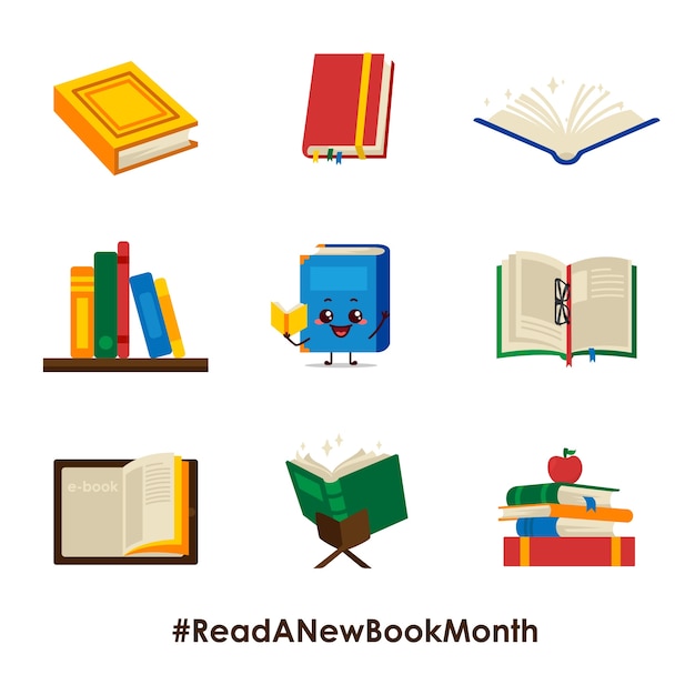 ilustración de conjunto de libros