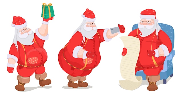 Ilustración de conjunto de personaje de santa claus