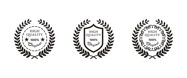 Vector ilustración de conjunto realista de emblemas de premio