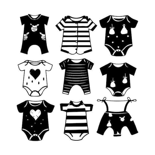 Ilustración de un conjunto de ropa para bebés 3