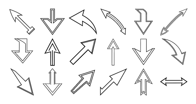 Ilustración del conjunto de vectores de flecha