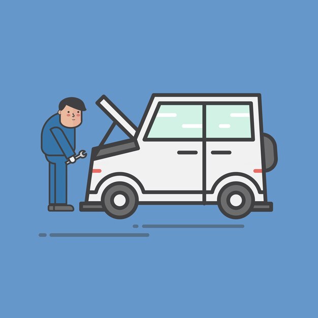 Ilustración del conjunto de vectores de garaje de coche