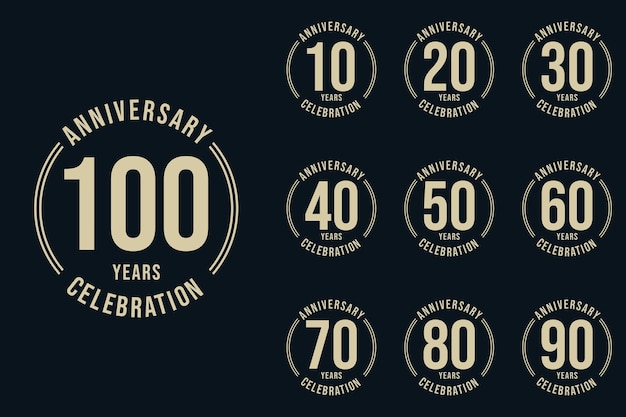 Vector ilustración de conjunto de vectores de logotipo de celebración de aniversario